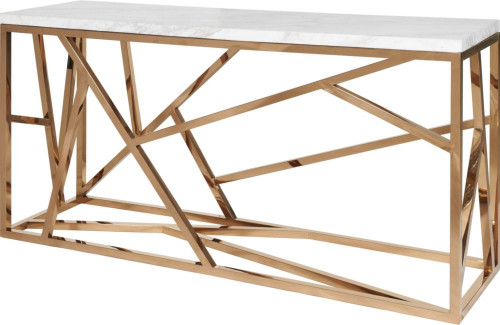 консоль geometric 180x50x90 золото, белая столешница в Нальчике