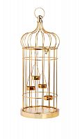 подсвечник-фонарь золотой на 4 свечи клетка shabby, 58 см в Нальчике