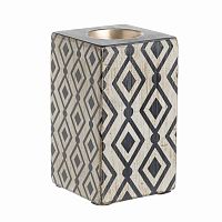 подсвечник керамический квадратный с геометрическим узором black&white, 11 см в Нальчике