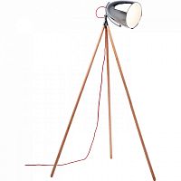 торшер chromatic tripod хром на деревянном основании в Нальчике