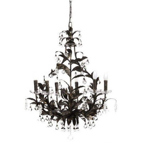 люстра 19th c. rococo iron & smoke crystal round чёрная в Нальчике