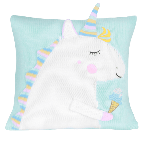 подушка единорог 35*35 св.бирюза+белый в Нальчике