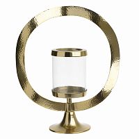 подсвечник золотой декоративный со стеклом круг gold circle, 38 см в Нальчике
