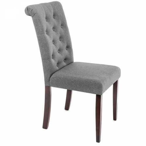 стул деревянный amelia dark walnut / fabric grey в Нальчике