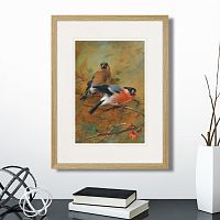 картина: bullfinches and pyrus japonica, 1928г. в Нальчике