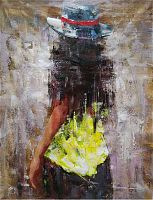 картина маслом брюнетка в шляпе в Нальчике