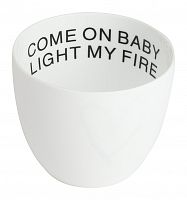 подсвечник белый фарфоровый с надписью внутри come on baby light my fire, 6,5 см в Нальчике