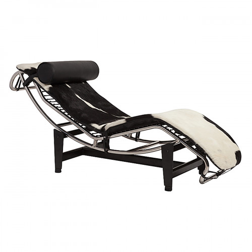 шезлонг chaise longue lc4 черно-белый в Нальчике