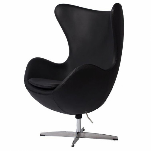 кресло egg chair кожа черное в Нальчике