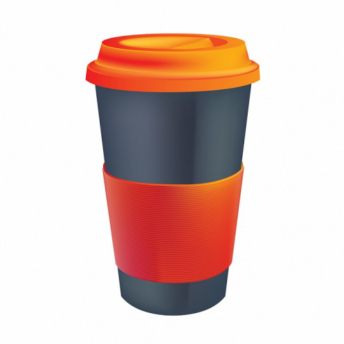 термостакан серый с оранжевым термодержателем в Нальчике