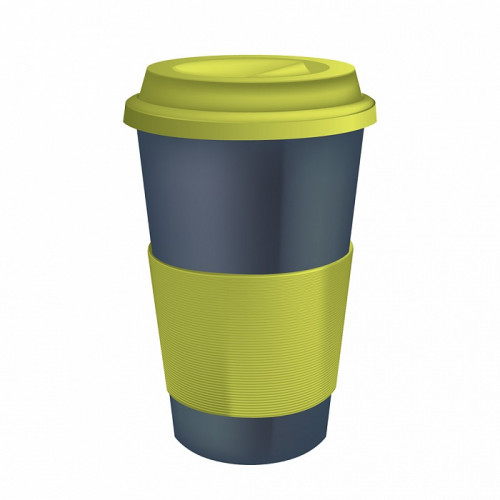 термостакан серый с салатовым термодержателем в Нальчике