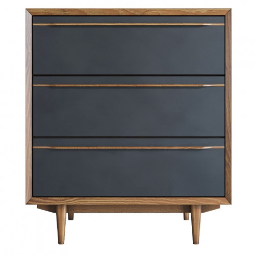 комод bruni black на три ящика черный в Нальчике