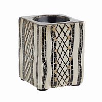 подсвечник квадратный коричневый с декором peacock, 30 см в Нальчике