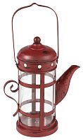 подсвечник-фонарь красный в виде чайника с ручкой old kettle, 27 см в Нальчике