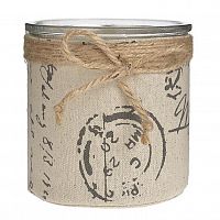 подсвечник стеклянный с текстилем бежевый roberts, 12 см в Нальчике