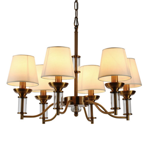 люстра walters 6 от delight collection прозрачная/бежевая/латунь в Нальчике