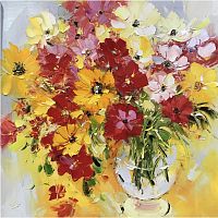 картина маслом пионы в вазе 80*80 см. в Нальчике