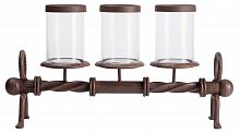 подсвечник металлический коричневый со стеклом на 3 свечи glass pillar, 51 см в Нальчике