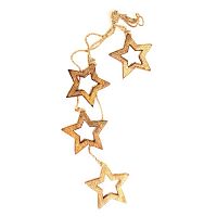 гирлянда новогодняя подвесная звезды деревянные с отверстием wooden stars, 65 см в Нальчике