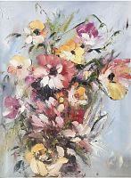 картина маслом полевые цветы 90*120 см. в Нальчике