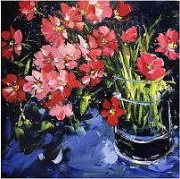 картина маслом цветы маки 80*80 см. в Нальчике