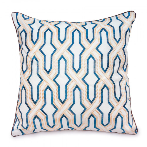 декоративная подушка квадратная с синим геометрическим узором в Нальчике