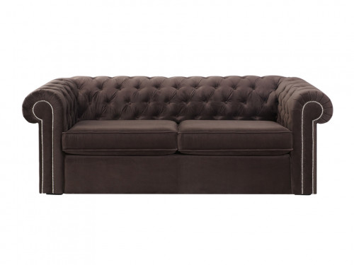 диван chesterfield прямой коричневый 105х208 в Нальчике
