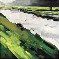 картина маслом русло реки в Нальчике