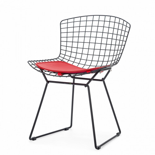 стул bertoia side кожаный standart черный в Нальчике