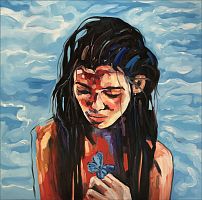 картина маслом девушка у моря в Нальчике