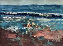 картина маслом двое на берегу в Нальчике