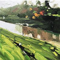 картина маслом река в Нальчике