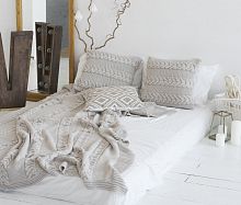 комплект плед с косами (180*220) и 2 наволочки (50*50) лён в Нальчике