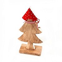украшение новогоднее ель деревянная красная в горошек love tree, 28х12х6 см в Нальчике