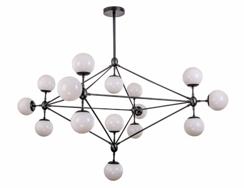 люстра modo 15 black+white черная, белые плафоны в Нальчике