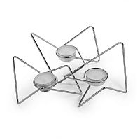 набор подсвечников серебряных металлических для чайных свечей tri-angular loop, 7 см, 3 штуки в Нальчике