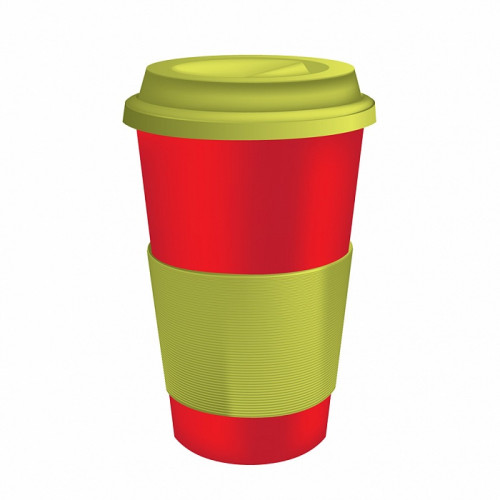 термостакан красный с салатовым термодержателем в Нальчике