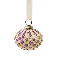 шар новогодний фиолетовый со снежным декором snow ball, 8х7х7 см в Нальчике