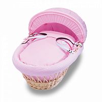 колыбель-переноска gift wicker moses basket натуральная, розовое белье в Нальчике