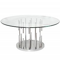 стол журнальный grozdi прозрачный, хром в Нальчике